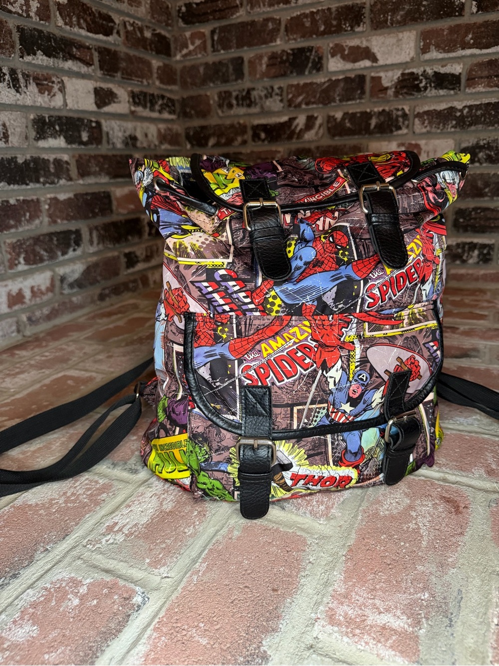 Marvel Bioworld Comic Backpack Knapsack School Bag Captain Iron Man Hulk